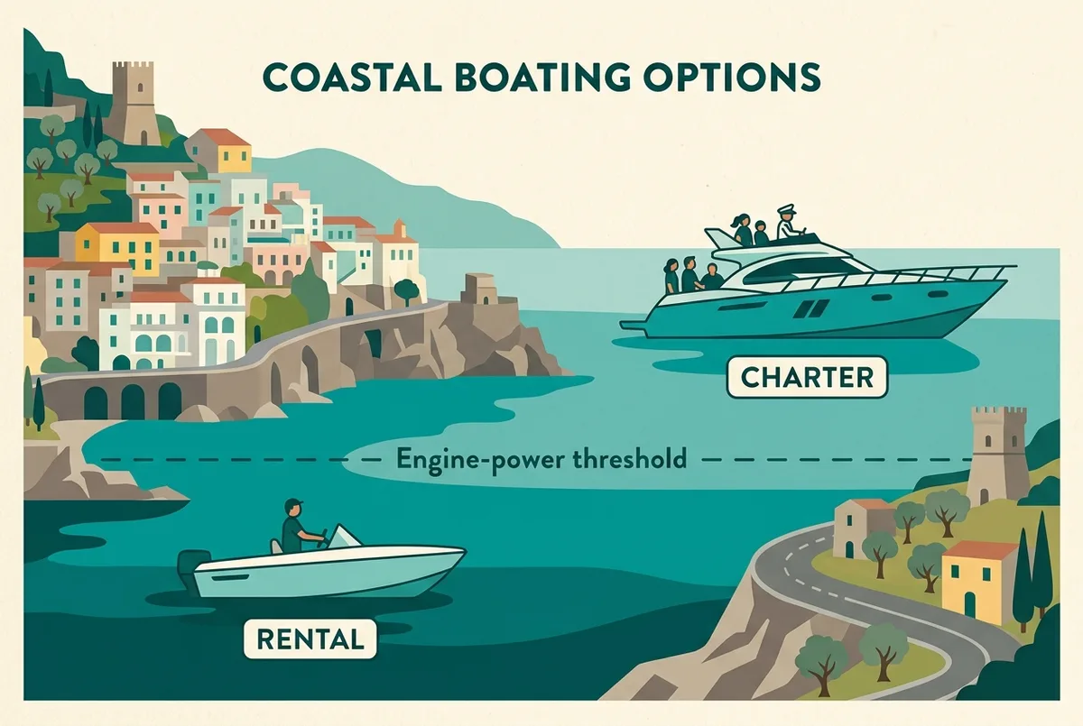 illustrated map of Amalfi highlights for Noleggio Barche in Costiera Amalfitana: Guida Completa (Amalfi Coast Boat Rental), noleggio barche amalfi