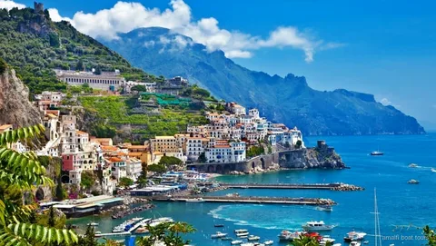 Salerno boat cruise sailing the Amalfi Coast toward Amalfi and Positano